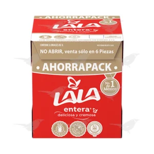 Leche Lala UHT Entera Ahorra Pack 6 Piezas de 1 Litro