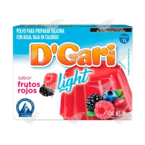Gelatina light D'Gari Frutos Rojos 20 g 1 Pieza