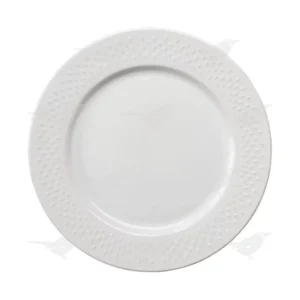 Plato Santa Anita Trinche Cerámica Diseño Dots Blanco 25 cm