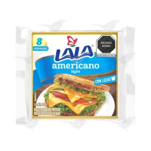 Queso Tipo Americano Rebanado Light Lala 144 grs