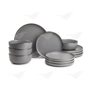 Vajilla Thyme & Table Ava de Cerámica Gris 12 pzas