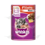 Alimento para Gatos Whiskas Gatitos Filetes de Res Sobre 85g