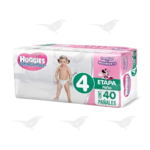 Pañales Huggies UltraConfort Etapa 4 Niña 40 Piezas