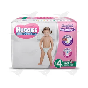 Pañales Huggies UltraConfort Etapa 4 Niña 60 Piezas
