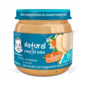 Papilla Gerber Comidita Casera Etapa 2 Pollo, Verduras y Arroz 113g