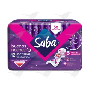 Toallas Femeninas Saba Buenas Noches Nocturna con Alas Extra Largas 10 piezas