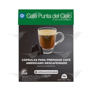 Cafe en Capsula Punta del Cielo Americano Descafeinado 16 piezas