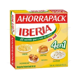 Margarina Iberia sin sal 4 piezas de 90 g