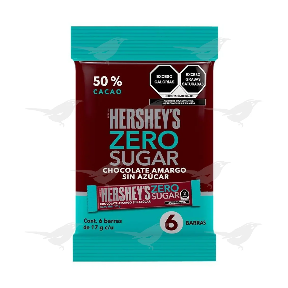 Chocolate Hersheys Zero Sugar 6 barras 17g c/u