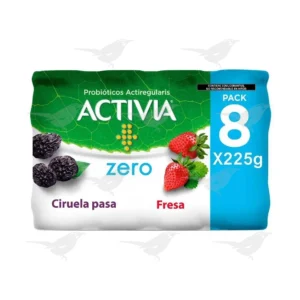 Yoghurt  Activia Bebible Mix Zero Ciruela Pasa /Fresa 8 piezas 225g c/u