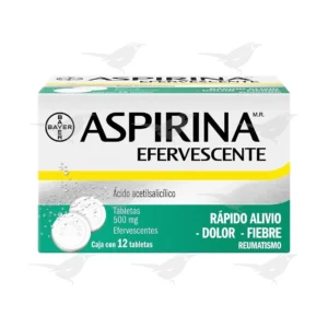Tabletas Aspirina Efervecente 500mg 12 Tabletas