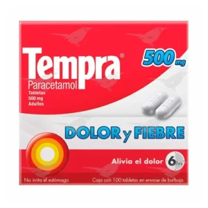 Tabletas Tempra Dolor y Fiebre 100 Tabletas