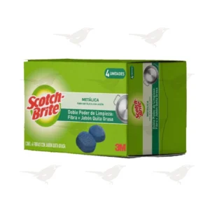 Fibra Metálica 3M Scotch Brite con Jabón 4 piezas
