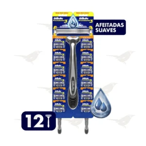 Rastrillo Gillette Prestobarba3 con 3 Hojas 12 piezas