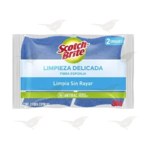 Fibra Esponja Scotch Brite 3M Limpieza Delicada Azul 2 Piezas