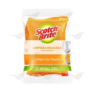 Fibra Esponja Scotch Brite 3M Limpieza Delicada Naranja 1 Pieza