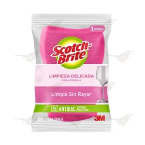 Fibra Esponja Scotch Brite 3M Limpieza Delicada Rosa 1 Pieza