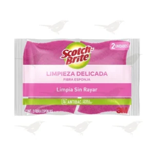Fibra Esponja Scotch Brite 3M Limpieza Delicada Rosa 2 Piezas