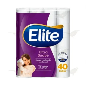 Papel Higiénico Elite Ultra Suave 40 rollos con 220 hojas dobles c/u